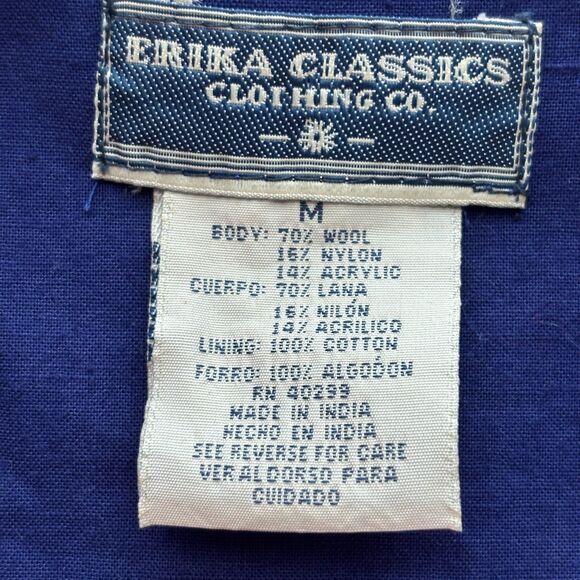 Vintage Women Christmas Vest Wool Embroidered Snowman Tree Y2K 90s Blue Med J111 - Picture 7 of 8